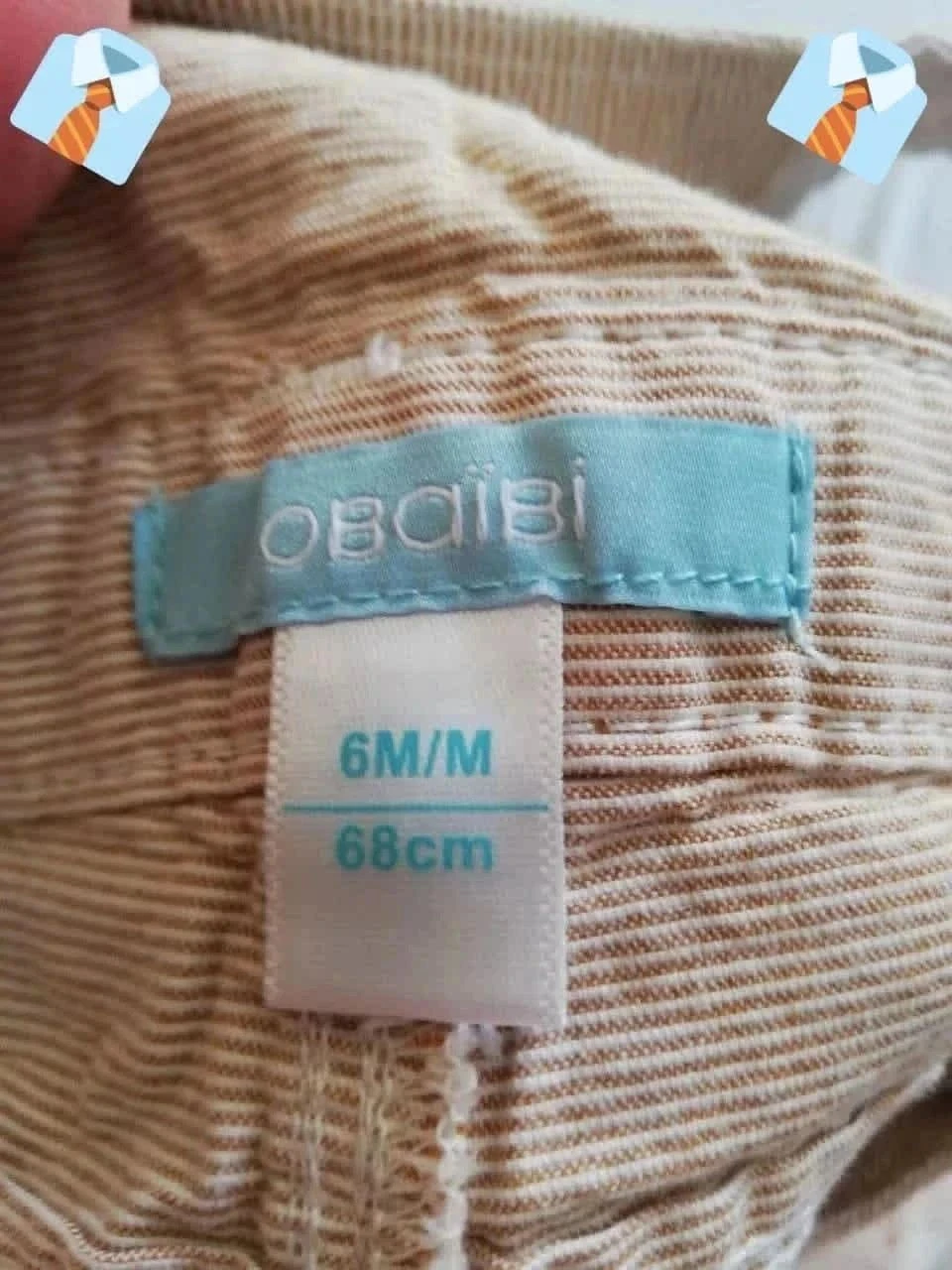 Obaïbi Salopette baby 6 maanden (68 cm) Goede staat - beige oranje comfortabel tendanc – photo 3